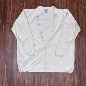 Cape Isle Knitters Fisherman Aesthetic Granny Core Cotton Cardigan Sweater XL